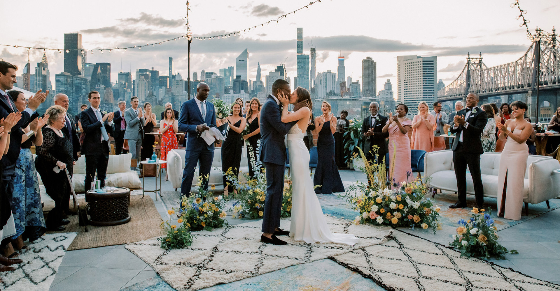 skyline ceremony in new york city, nyc wedding photographers
