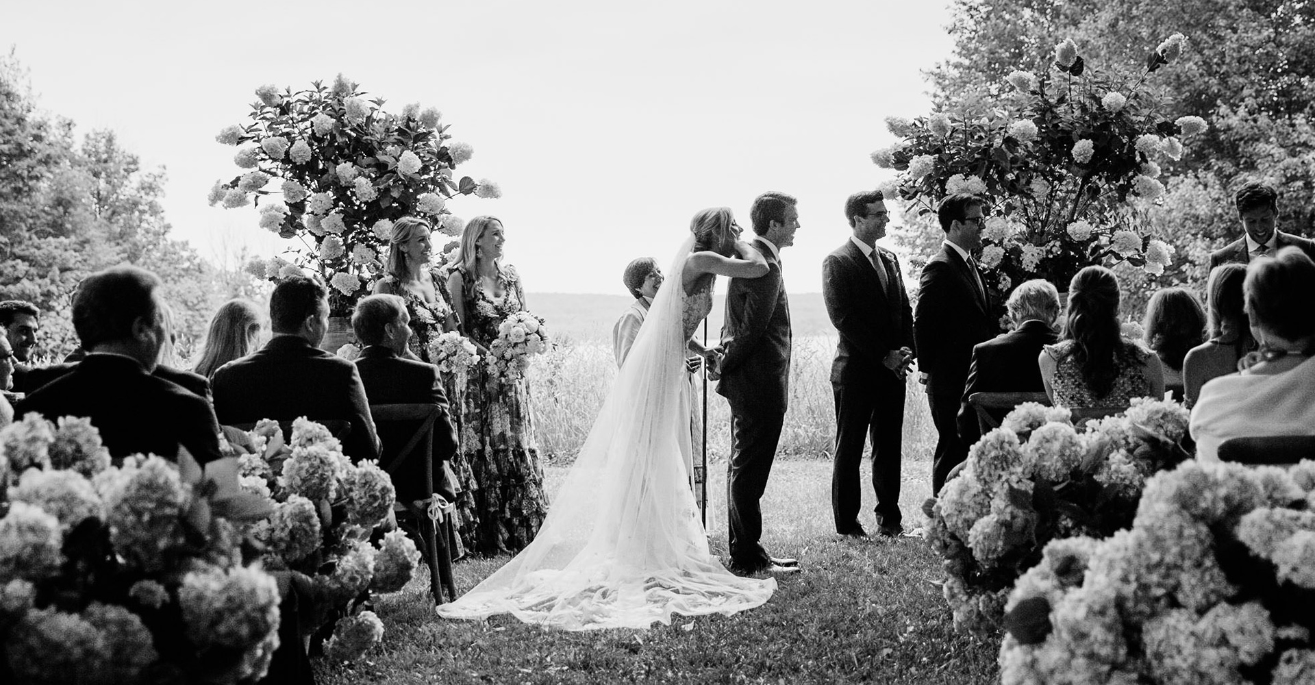 black and white ceremony of a wedding, nyc wedding photographers